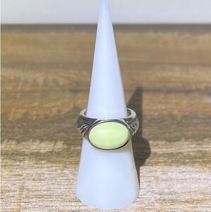 Elegant Silver Ring with Light Green Stone